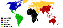 La suddivisione geografica dei RIR